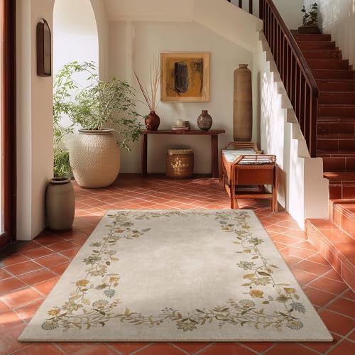 4x6 Washable Living Room Area Rugs: Bedroom Rug Non Slip Low Pile Carpet - Image 6