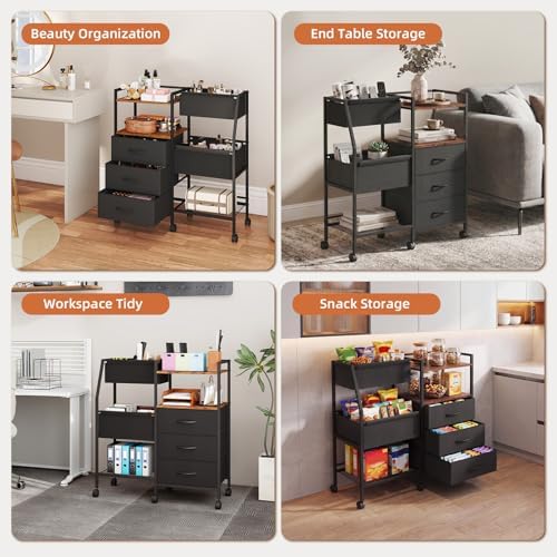 Somdot Baby Diaper Caddy Organizer, 3-Tier Rolling Cart - Image 7