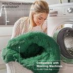 OLANLY Dark Green Round Rugs for Bedroom - Image 2