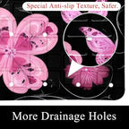 Shower Mat Non Slip, Floral Butterfly Anti Slip Bath Mat - Image 2