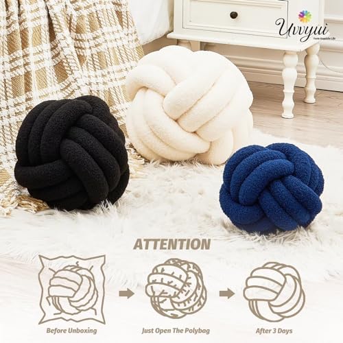 Uvvyui Knot Pillow Ball, Soft Home Decorative Pillows, Round Throw Pillow - Image 3