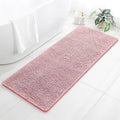 Chenille Bathroom Runner Rug 24"x60" Blush, Plush Bath Mat by Kildoss