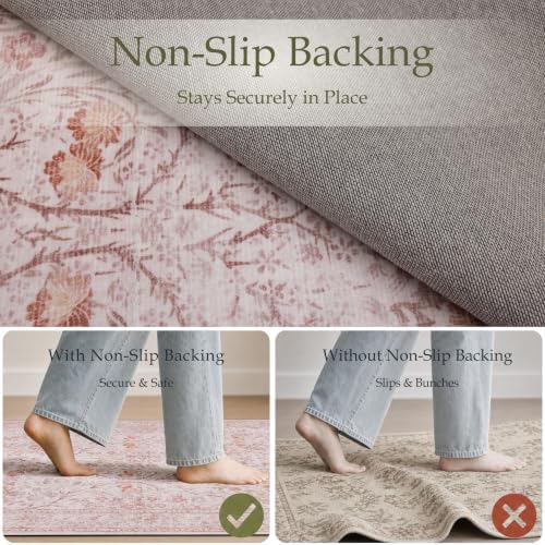 JOLLYVOGUE 5x7 Area Rugs for Living Room, Vintage Washable Rug - Image 4