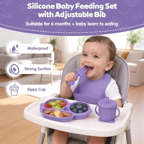 Silicone Baby Feeding Set, Miicasa Baby Led Weaning Supplies Kit - Image 5