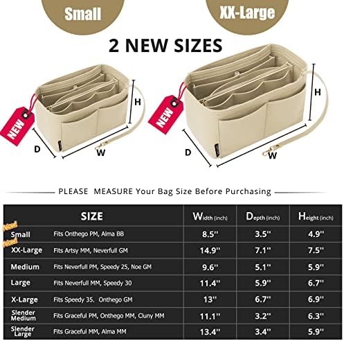OPPOSHE Purse Organizer Insert for Handbags, Softened Felt Bag Insert Organizer - Image 2