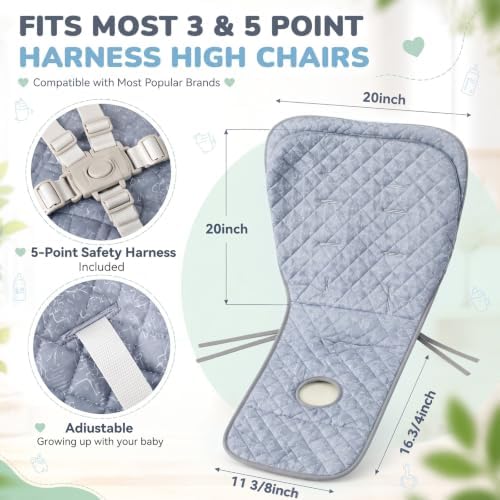 SiliFine Baby High Chair Cover & 5-Point Harness Strap - Image 2