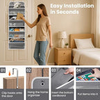 Over the Door Organizer 4 Shelves & 4 Side Pockets, Hanging Door Storage - Image 5