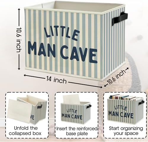 Little Man Cave Boys Storage Bins Box - Image 6