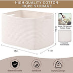 ICERZCZ Storage Baskets for Organizing Shelves 15x11x9.5 Off White 3 Packs - Image 3