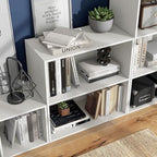 Homes: Inside + Out Apexa 2-Tier Cube Storage Organizer Shelves, Stackable Wood - Image 2