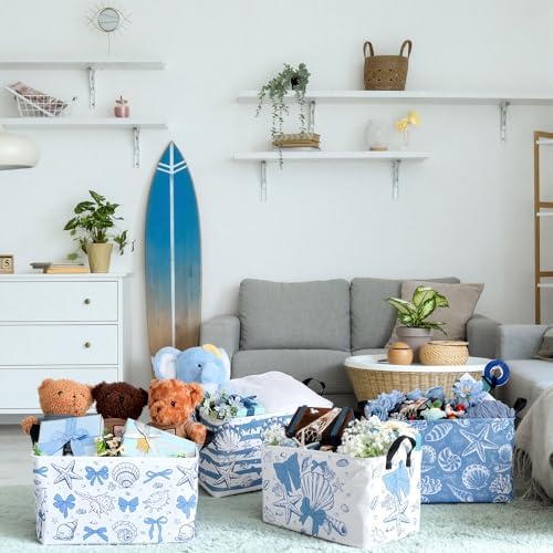 4pcs Christmas Storage Basket Fabric Laundry Baskets - Image 5