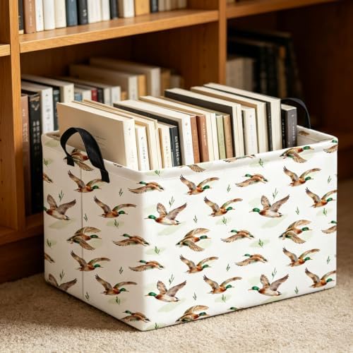 Rectangle Storage Basket with Handles, Collapsible Storage Bin, Books Box - Image 4