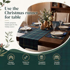 Blue Green Tartan Table Runner 72 x 13 - Image 2
