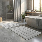 GRANNY SAYS Gray Bathroom Rugs Set 2 Piece, Soft Microfiber Bath Mats - Image 2
