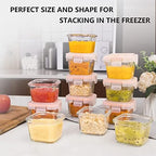 Luvan 6oz Baby Food Storage Containers, Baby Food Containers Glass Stackable - Image 6