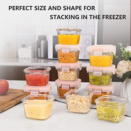 Luvan 6oz Baby Food Storage Containers, Baby Food Containers Glass Stackable - Image 6