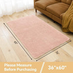 Polyester Bathroom Rug 36"x60" Dusty Pink, Large Soft Bath Mat - Image 2