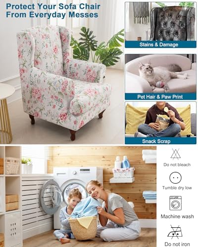 CRFATOP Wingback Chair Covers Wing Armchair Slipcovers - Image 5