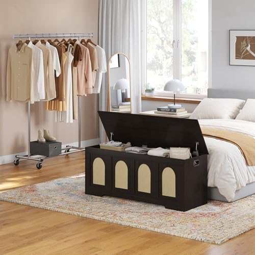 DINZI LVJ Storage Chest, Wooden Toy Box, Espresso Oak 47.2" L - Image 2