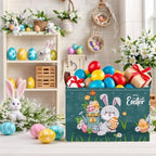 Large Cute Easter Basket for Kid Empty Gift Baby Rectangle Storage Bin Bunny - Image 4