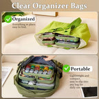 4 pcs Clear Zipper Pouches, Hard Shell Zipper Case, Toiletry Bag - Image 2