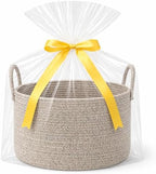 Big Gift Basket Empty Kit, Large Woven Rope Storage Basket by SweetMemoLiving