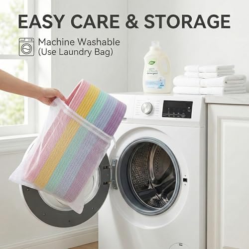 JMvicyroam 65L Extra Large Machine Washable Cotton Rope Blanket Basket - Image 5