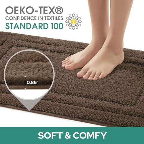 HOMEIDEAS Bathroom Rugs Sets 2 Piece, Super Soft and Absorbent Non Slip - Image 3