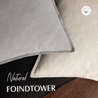 Foindtower Linen Solid Decorative Throw Pillow Covers 20x20 Inch Light Gray - Image 4