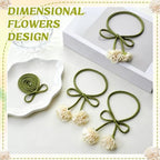 Tegeme 4 Pcs Curtain Tiebacks Flower Curtain Holdbacks Boho Floral Drapery - Image 6
