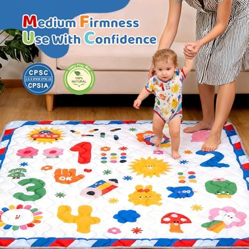 RONGFA Baby Play Mat for Floor, Playpen Mat for Toddlers Infant Kids, Machine - Image 7