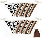 2 Sets of Cow Party Decorations Nursery Garland 24Pcs Brown Western Cowboy - Image 3