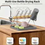 Bottle Drying Rack, Stainless Steel Foldable Water Bottle Drying Rack Organizer - Image 5