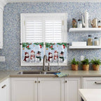 Christmas Kitchen Curtains and Valances Set, Snowman Cardinal Window Treatments - Image 5