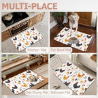 Non Slip Bath Mat, Chickens Roosters Bathroom Decor, Leaves Music Notes - Image 7