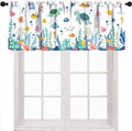 Sea Turtle Curtains Valance, Sea World Underwater Fish Ocean Animals Shark Fish by Unknown