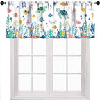 Sea Turtle Curtains Valance, Sea World Underwater Fish Ocean Animals Shark Fish by Unknown