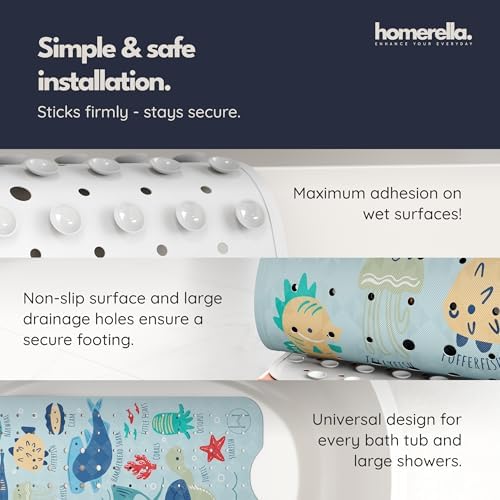 homerella Bathtub Mat Non Slip Kids 40x16 Baby Bath Mat Non Slip Anti Mold - Image 4