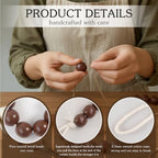 Hion 6 Pcs Boho Curtain Tiebacks, Wood Beads Curtain Holdbacks, Outdoor - Image 3