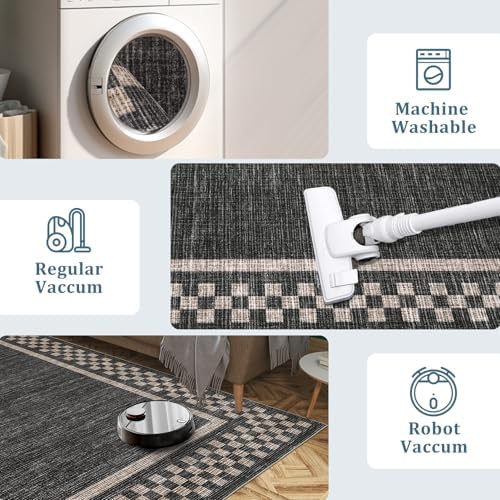GarveeHome Small Bedroom Area Rug 3x5 Checkered Area Rug - Image 5