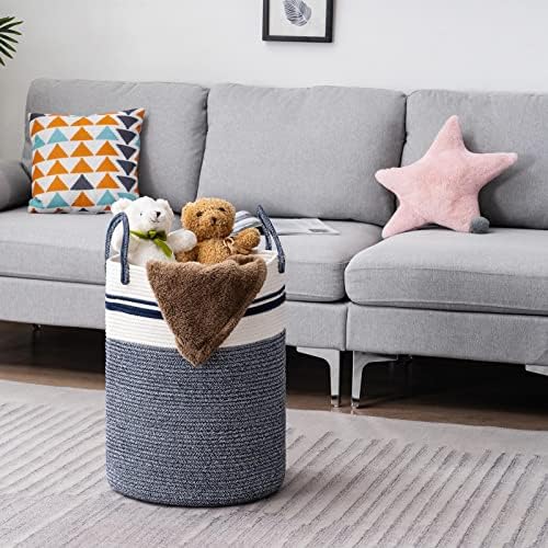 YOUDENOVA Cotton Rope Laundry Hamper Basket, 72L Blanket Basket - Image 6
