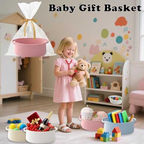 Pink Woven Rope Basket - Image 5