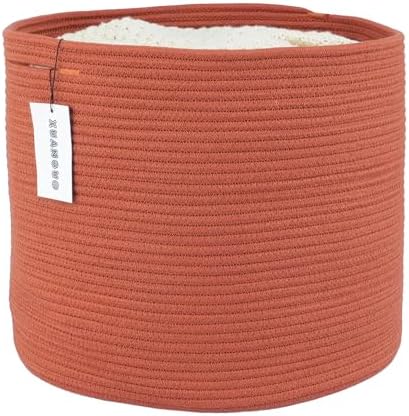 XUANGUO Cotton Rope Basket For Girls Boys Kids 16”X14” rustic by XUANGUO