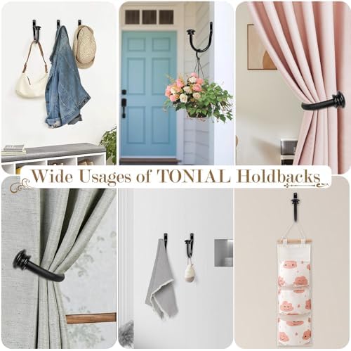 TONIAL Curtain Holdbacks, Small Cap Finials - Image 5