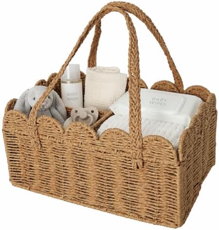 Diaper Caddy Organizer, Paper Rope Storage Baskets Nursery Bin by Unknown