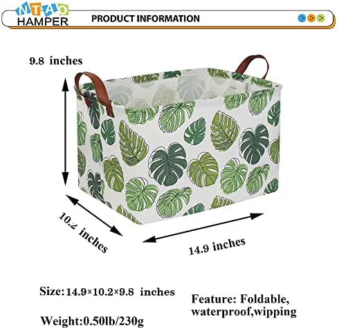 NTAOHAMPER Rectangular Green Storage Basket, Waterproof Safari Nursery Box - Image 5