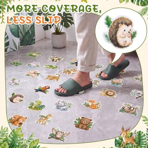 Fullhawl 30 Pcs Safari Animal Non Slip Shower Stickers, Kids Bathtub Safety - Image 5