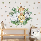 37.95x33.13 Inch Watercolor Jungle Animal Wall Decal Forest Animal Tiger - Image 6