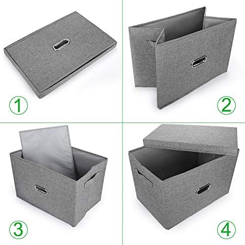Large Linen Collapsible Storage Bins - Image 3