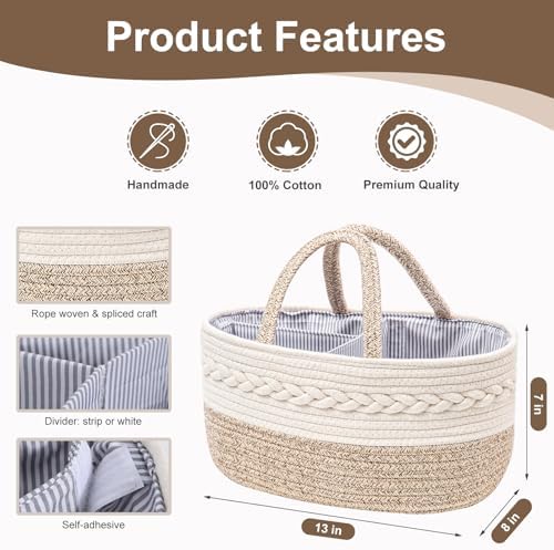 Baby Diaper Caddy Organizer, Portable Nursery Storage Basket - Image 6
